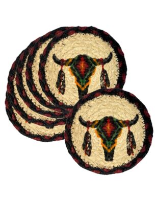 6pk Braided Jute Coasters<br>Design #10