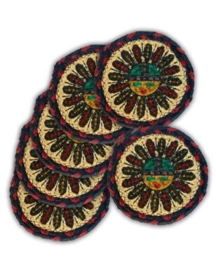 6pk Braided Jute Coasters<br> Design #13