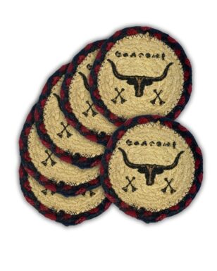 6pk Braided Jute Coasters<br>Design #23