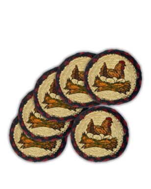 6pk Braided Jute Coasters<br>Design #5