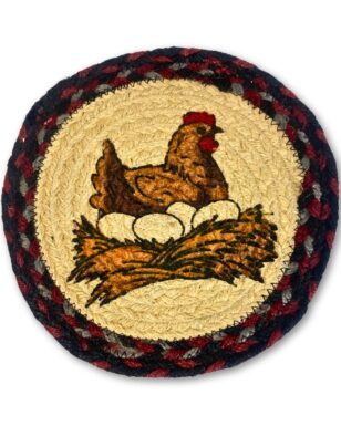 Braided Jute Round Trivets, Design #5