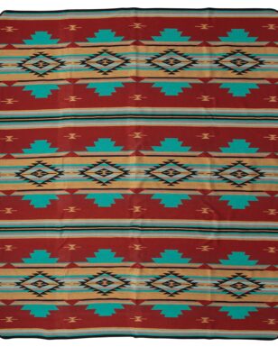 Bedspread 7029 - KING, Rust, Teal