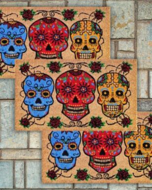 3 Popular Day of Dead Style Doormats.D865