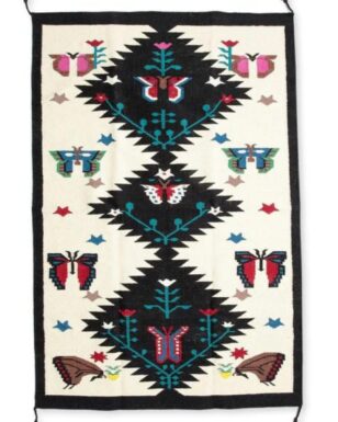 4' x 6' Wool Butterfly Tapestry