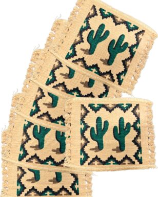 6pk Cotton Stencil Coasters-Western  <br>Design 43