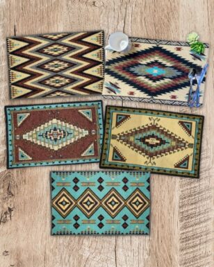30 Pack Southwest Jacquard Table Mats,