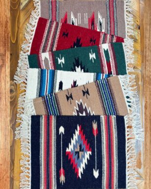6 Pack Handwoven Wool Chimayo Style Mats-15" x 20".
