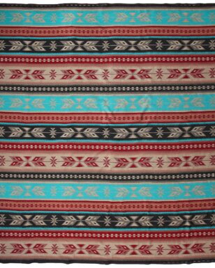 Bedspread 7028 - QUEEN, Teal, Brown