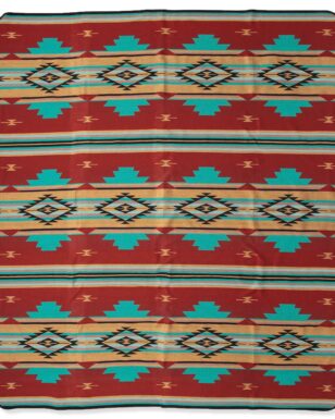Bedspread 7029 - QUEEN, Rust, Teal