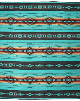Bedspread 7041 - QUEEN, Teal, Blue
