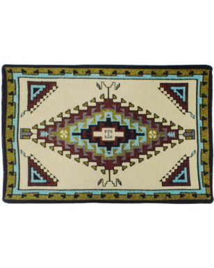 Southwest Jacquard Table Mats, #1, 2 - Tan, Teal