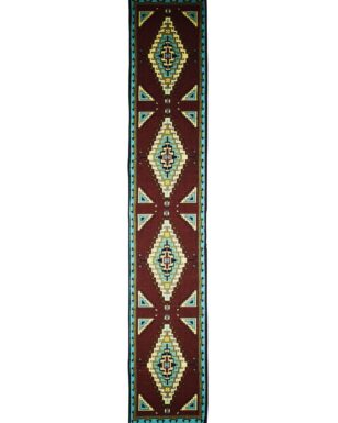 Southwest Jacquard Table Runner #1, 2 - Brown, Teal