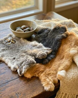First-Grade Large Natural Rabbit Pelts