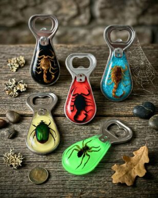 Glow-in-the-Dark Resin Bug Bottle Openers - 12 Pack.