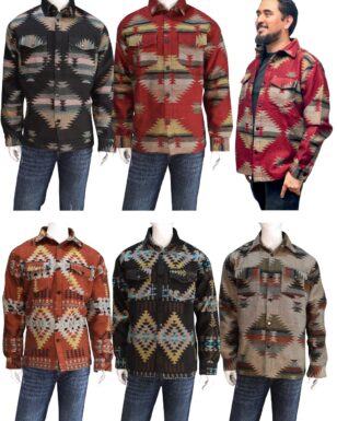 15 PACK Southwest Woven Shackets in Assorted Designs & Sizes!