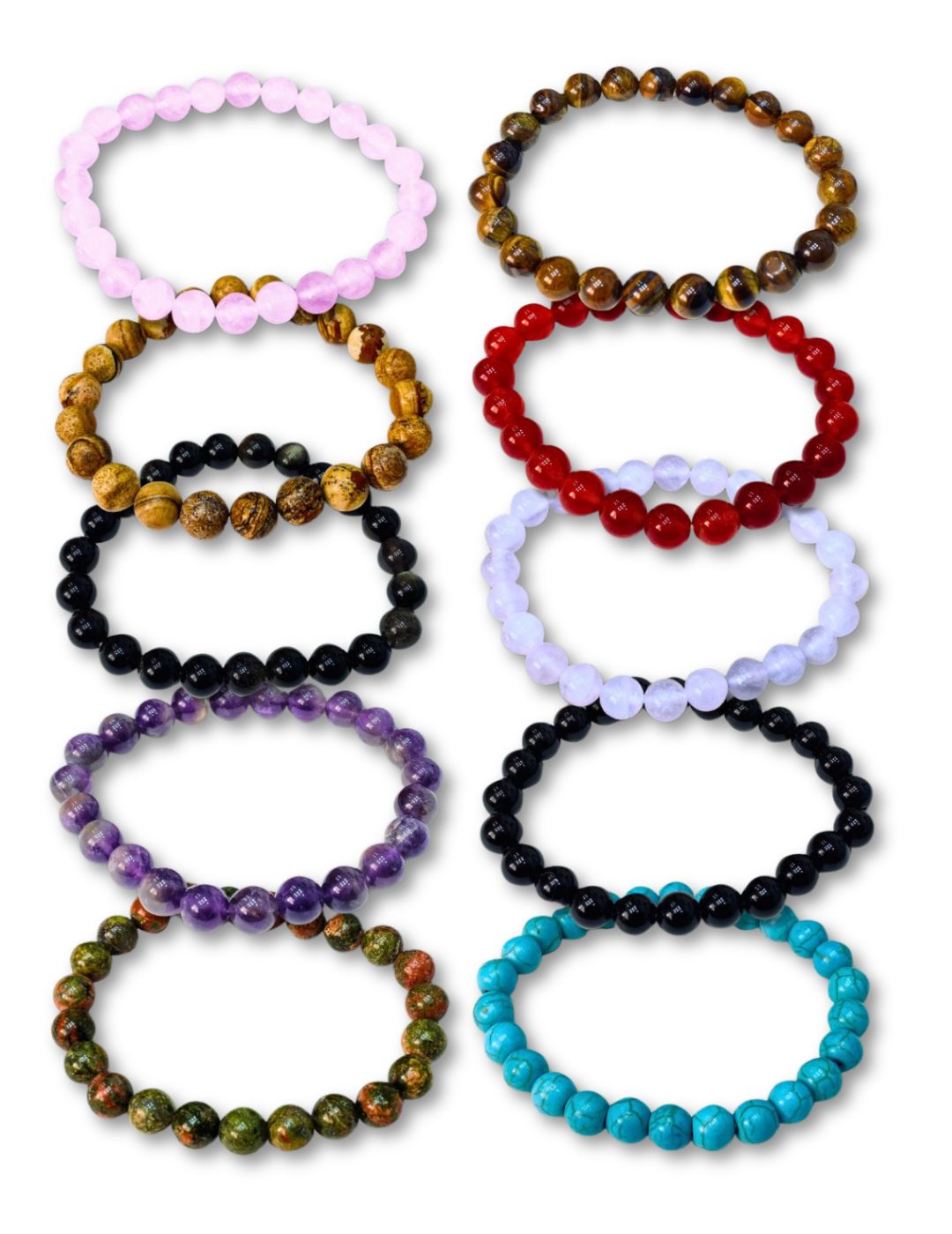 <FONT COLOR="RED">JUST IN!</FONT>20 Pack Southwest Assorted Semiprecious Stone Beaded Bracelets.