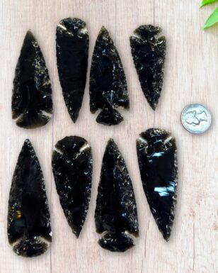 3"  BLACK OBSIDIAN ARROWHEAD