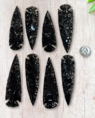 5"  BLACK OBSIDIAN ARROWHEAD