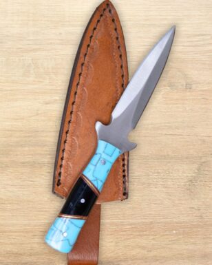 Turquoise Dagger Knife with Leather Sheath
