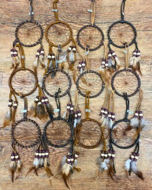 LEATHER DREAM CATCHERS ! 15 - 3" Hand Made Dream Catchers !