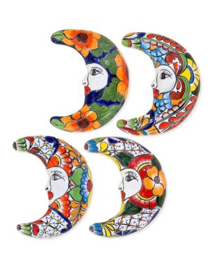 Talavera-Style Moon Wall Hangings