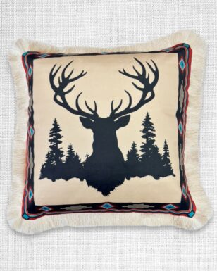Velveteen Fringed Pillow Cover, Design #6