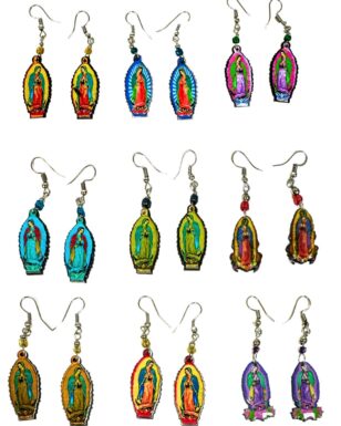 12 Pair Virgen de Guadalupe Earrings.