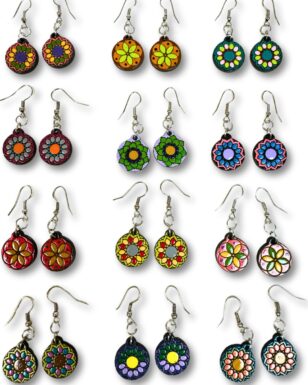 Wood Floral Earrings
