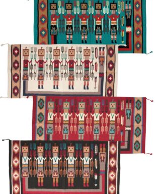 Inspired by Renowned Artist Amado Pena! 4-Handwoven Wool Yei Rugs!