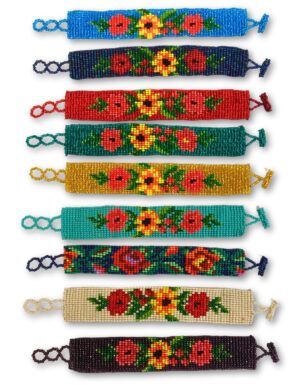 Handcrafted Southwest Beaded Flower Bracelets
