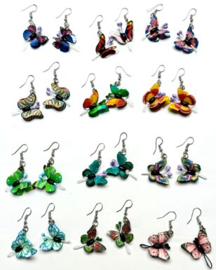 12 Colorful Butterfly Earrings