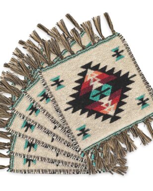 6pk Cotton Accent Coasters, <br>Design #3