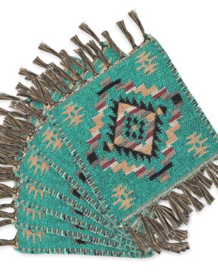 6pk Cotton Accent Coasters <br>Design #4