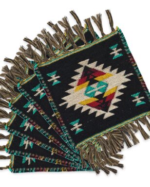 6pk Cotton Accent Coasters<br>Design #9