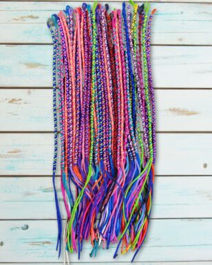 24 Assorted Braided Friendship Anklet Collection.