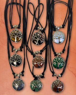 12 Beautiful Assorted Stone Necklaces.