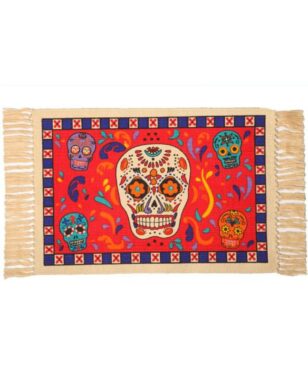 Cotton Stencil Table Mat - Day of the Dead 203