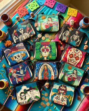Day of the Dead Canvas Coin Bags