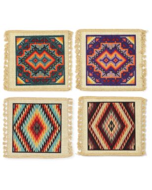 24 Pack Digital Print Geometric Coasters,