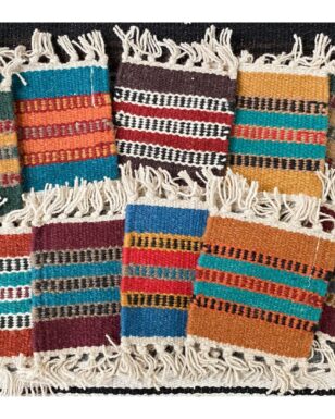 COASTER CRAZY! 100-Handwoven Wool 5"x 5" Coasters.