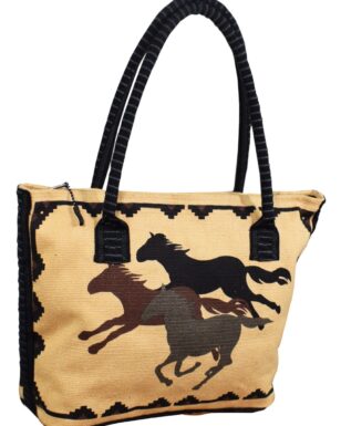 Cotton Stencil Purse- Wild Horses