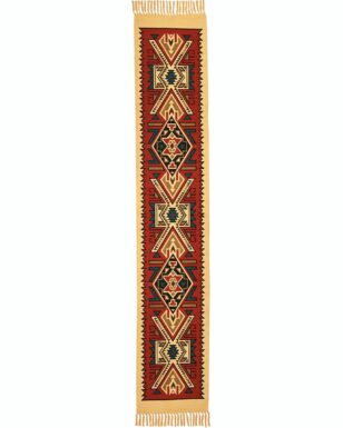 Cotton Stencil Table Runner - 684 - Red