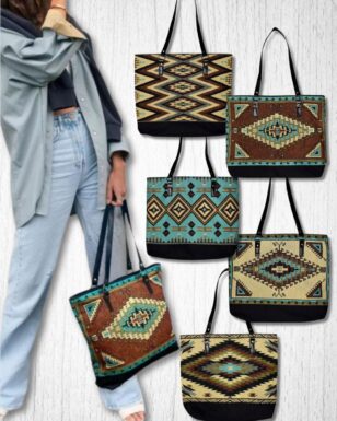 10 Pack Southwest Jacquard Tote Bags,