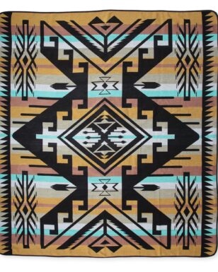 Bedspread 7043 - KING, Black, Tan, Brown