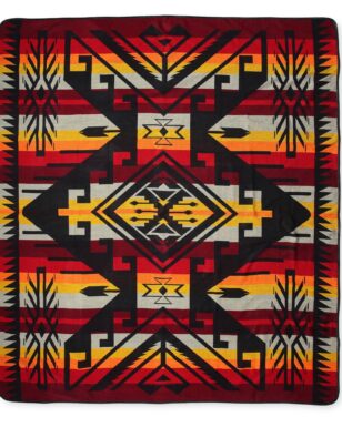 Bedspread 7043 - KING, Black, Red, Orange