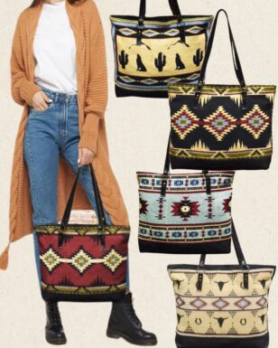 10 Pack Southwest Jacquard Tote Bags,