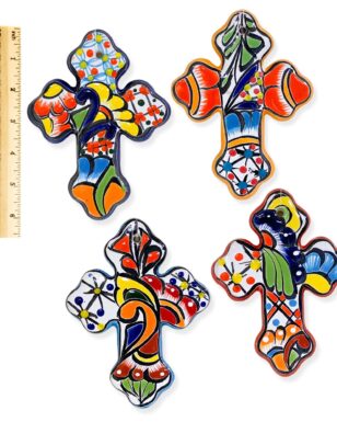 Talavera-Style Cross Wall Hangings