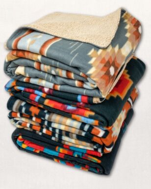 8 Pack Sherpa-Lined Lodge Blankets,