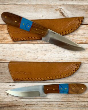 Wood & Turquoise Hunter Knives