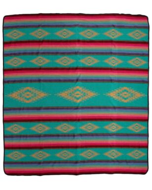 Bedspread 7030 - KING, Teal, Red, Blue